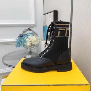 2021 kadın tasarımcı çizmeler örme streç martin siyah deri şövalye kısa çizme tasarım rahat ayakkabılar lüks boyutu 35-40 kutusu olmadan ytdgsqsplm