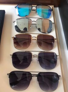 Marka Tasarımcısı Erkekler Güneş Gözlüğü Gri Kahverengi Lensler Kadın Gözlükler Metal Kare Çerçeve Güneş Gözlükleri Anti UV Gözlük Moda Sokak Tonları Orijinal Kutusu ile