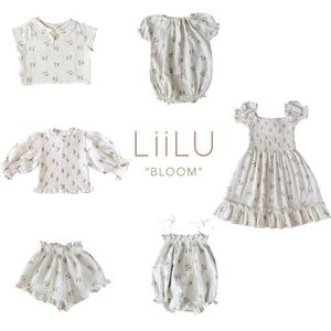 Ins baby girl платье 2021 летний новый liilu бренд печатная рубашка детей с коротким рукавом bait блузка топы детская одежда wz86 q0716