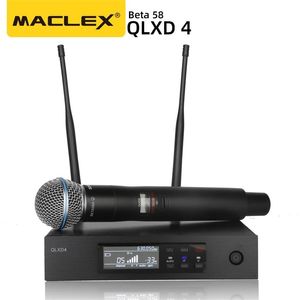 UHF QLXD4 High Quality Profeesional dual True Diversity Wireless Microphone System stage performances wireless microphone 210610