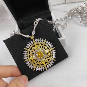 High Fashion Luxury Sparkling Zircon Necklace For Women Party Wedding Clean Crystal Gorgeous Pendant Chain Fine Jewelry Bijoux X0707