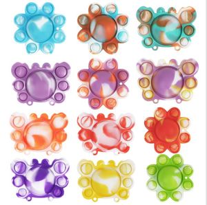 Party Toy Creative Finger Decopression Turning Doll Silikon Fretful Godent Pioneer Minskade tryck Turnings Over Crab New Strange