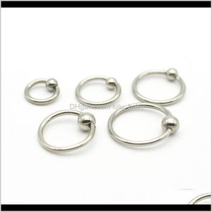 Studs Body Jewel Drop Delivery 2021 BCR Nose Ring LaBret Lip Stud Earring Tragus Nipple Stängningsfångstringar 16g Steel 4mm Boll Round SE