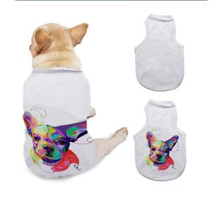 T-shirt bianca Stampa a sublimazione con stampa a caldo personalizza il panno per cani da compagnia 100 pezzi / lotto