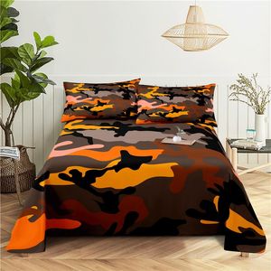 Lakan sätter kamouflage sängkläder Hem Digital Utskrift Polyesterbädd Plattform med fodral