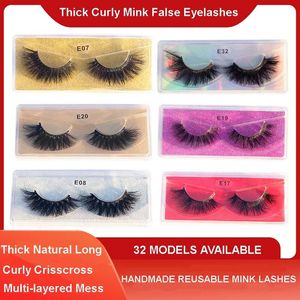 Artesanal reutilizável encaracolado encaracolado messy cílios falsos luz macia espessa natural 3d fake cílios extensão maquiagem para olhos espesso crisscross 32 modelos DHL Free