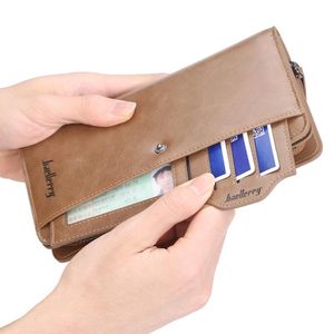 Wallets Men Wallet Vintage Mens Clutch Bag Phone Leather Male Purse Business Money Luxury Man Purses Card Holder