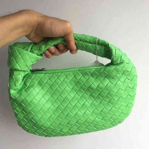 Omuz Çantaları Yeni Moda El Yapımı Dokuma Yeşil Yaz Bayan Crossbody Hobo PU Düğümlü Kolu Rahat Çanta 1115