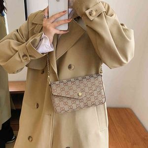 Purse printing small square female autumn and winter new Signature chain sling shoulder bag version style