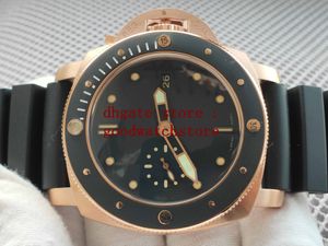Oryginalne pudełko Męskie Ograniczone 47mm Zegarki Savings Racing Black Pa 684 Gumowy Ruch ETA 2813 Automatyczne wybieranie mechaniczne 18K Rose Gold Watch