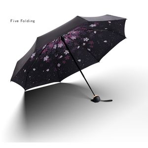 Super Light Five Fold Rain Umbrella Female Gifts Travel Pocket Mini UV Protection Sunshade Folding Umbrellas For Women