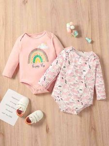 2-teiliger Baby-Body mit Regenbogen-Einhorn-Print