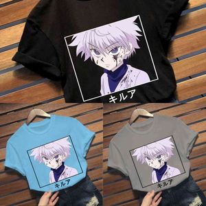 Hunter X Hunter Killua O Neck Hot Topic Toppar T-shirt Stranger saker Skriv ut T-shirts Original Top Tee X0621