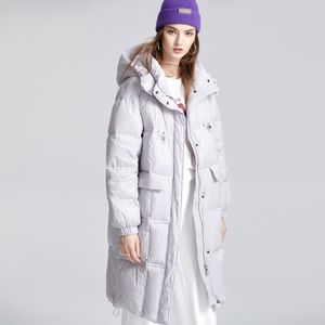女性用滑走路ダウンコートフード付き首輪長袖ファッション冬のアウターウォーム厚いパーカーオーバーコート