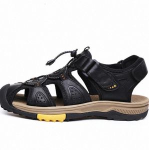2021 Moda qualidade couro sandálias romanas malha macia pescador verão casual sapatos homens praia