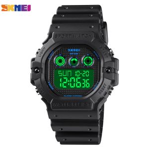 SKMEI Wojskowy LED Light Digital Sports Mężczyźni Zegarki 50 m Wodoodporne Elektroniczny Stopwatch Zegar Mężczyzna Relogio Masculino 1606 x0524