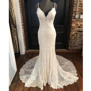 New Romantic Gorgeous Mermaid Wedding Dresses Lace Princess Bridal Custom gown Made Appliques See Through