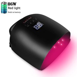 Red Art Wireless Gel Polsk Dryer Curing Light Rechargeable Manicure S Trådlös UV LED Nail Lamp