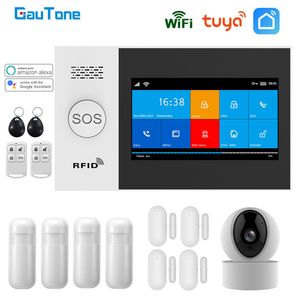 Gautone PG107 WIFI GSM Sistemi Ev Güvenlik Alarmı Tuya Uygulama Uzaktan Contorl IP Kamera Desteği ile Alexa