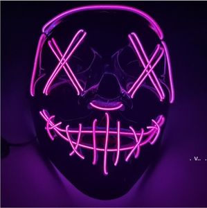 Halloween Mask LED Light Up Funny Masks The Purge Election Year Great Festival Cosplay Costume Supplies Party Mask RRF8353