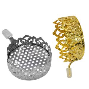 Neue Metallraucher-Hukahn Shisha-Holzkohle-Halter Tiara-Design Silber Goldhukas Raucher-Hukahn-Schüssel Kopf Narguile Nargile