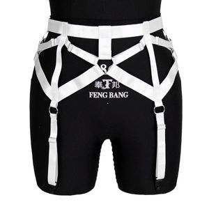 Belts Body Harness White Caged Strappy High Waist Belt Garter Punk Goth Women Hollow Lingerie Festival Party Club Wear Stockings Clip
