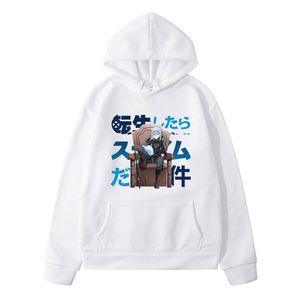 Estilo que tempo eu tenho reencarnado como um lodo cosplay pulôver rimuru primavera gráfico casual hoodie homens moletom sets dos homens suor