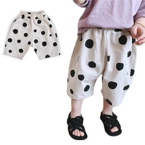 Baby Sommer dünne koreanische Baumwolle lose Mädchen abgeschnittene Hosen Jungen Casual Shorts P4311 210622