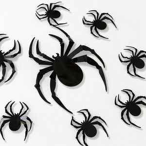 3D große Spinnenaufkleber Halloween Eve Party Supplies Home Decorations Realistische PVC Spiders Aufkleber DIY Scary Room Wall Window Decor 12pcs/Pack Th0101