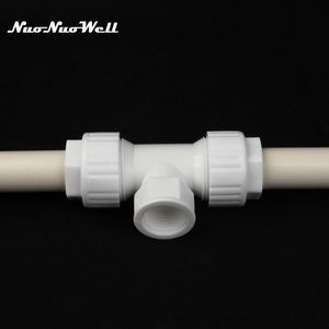 Watering Equipments 1pc NuoNuoWell 1/2" Female Thread-20mm Tube Tee Repair Quick Connector PVC Water Pipe Fittings Garden Irrigation Adapter