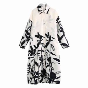 Women Chic Fashion Oversized Printed Midi Dress Vintage Long Sleeve Button-up Female Dresses Vestidos Mujer 210430