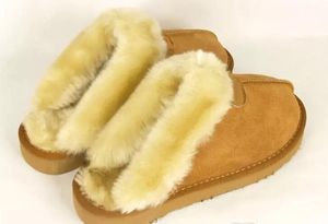 Pantofole da uomo Calde scarpe da sposa in pelle scamosciata di mucca Stivali da donna Designer di marca da neve Pantofola in pelle di cotone per interni taglia 35-45