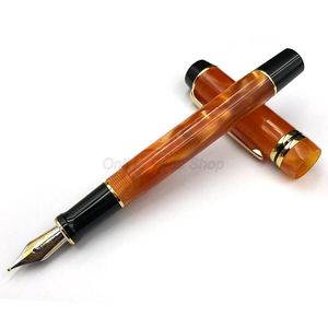 Fountain Pens Kaigelu Luxurious Marble Celluloid Pen KGP Medium Nib Orange Phantom Pattern For Stationery