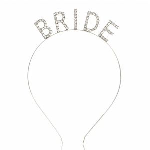 Pieces de cabeça Coroa Tiara Bandas para cabelos de casamento Letra da noiva prateada Princesa Hair Hair Band Acessórios