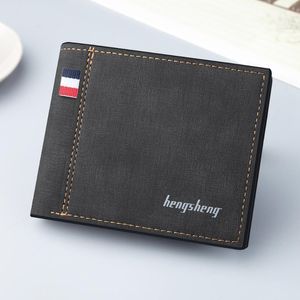 Wallets Men'S Short Wallet Pu Leather Coin Purses Male Holder Card High Quality Small Money Bag Porte Feuille Hommes