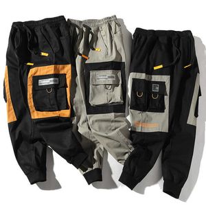 2021 أزياء الرجال متعددة جيب الحريم السراويل شارع الشرير الهيب هوب عارضة السراويل رجل ركض sweatpants الشارع الشهير البضائع السراويل Y0927