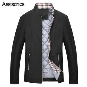 New Brand Men's Bomber Jacket High Quality Solid Jacket Men Thin And Thick Fashion Cotton Jackets And Coats 90 X0710