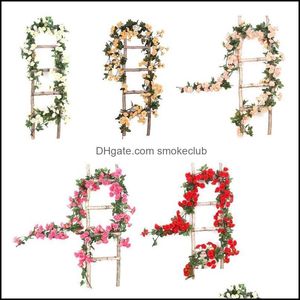 Flores decorativas Grinaldas Festivo Festa Fontes Home Garden 1.8 / 2 / 2.2m Wisteria Artificial Videira Guirlanda Arco do Casamento Decoração Falso Plano