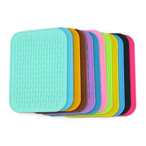 Mats Pads 1PC Rektangel Värmebeständig matta Silikonhållare Kök Non-Slip Trivet Pot Tray Pan Isolering Table Placemat