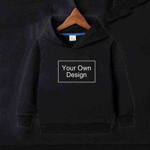 Kendi Tasarım Resim Özelleştirilmiş Baskı Hoodies Çocuklar Çocuk Tişörtü Giyim Erkek Bebek Kız DIY Pamuk Kazak G1028