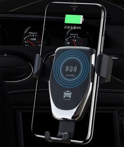 Wysokiej jakości Q12 10W Car Mount Wireless Charger do iPhone XS 8 8Plus Samsung S10 S9 S8 S7 Quick Qi Szybkie ładowanie Samochody Uchwyt na telefon z pola detalicznego