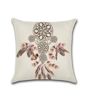 Dream Catcher Cartoon Feather Mönster Kudde Cover Chair Seat Soffa Decoration Home Kids Friend Girl Bedroom Present kuddfodral Kudde/DEC