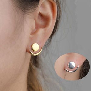 Wholesale gold moon stud earrings for sale - Group buy Creative Star And Moon Stud Earrings For Women Minimalist Jewelry Vintage Fashion Gold Silver Color Geometric Irregular