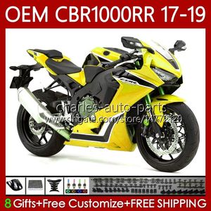 Kit de feiras para Honda CBR1000 CBR 1000 RR CC 2017-2019 Bodywork 75No.131 CBR Gloss Amarelo 1000RR 1000CC 2017 2018 2019 CBR1000CC CBR1000RR 17 18 19 Body do OEM de injeção