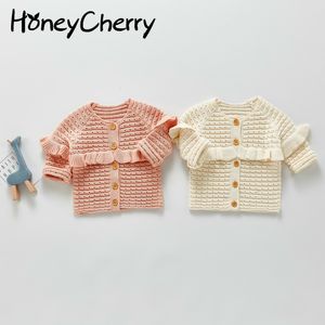 Children baby knit cardigan jacket coat Spring and Autumn infant sweater girl clothes 210515