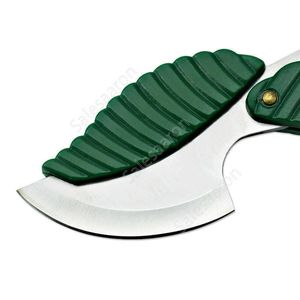 Green Mini Folding Pocket Knife Leaf Shape Styling Keychain Knife Outdoor Camp Fruit Knifing Camping Vandring Överlevnadsverktyg DHS19