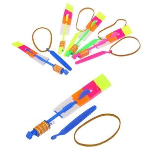 Outdoor Games LED Flier Flyer Flying Rocket Amazing Arrow Helicopter Flying Umbrella Kids Toys Magic Shot Light-Up Parachute Gifts