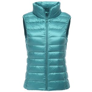 Packable Ultra-light Sleeveless Women's Winter Down Jacket White Duck Feather Warm Waistcoat Vest Outerwear Coats for Woman 211018