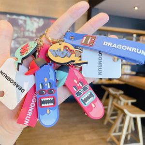 Fashion-Korea Crazy Skateboard Bil Keychain Cartoon Lovers Bag Key Chain Ring Pendant