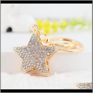 Klapety moda Aessories Drop dostawa 2021 Creative Crystal Pięcioczęściowy pierścień Ring-Rhinestone Star Sait Sain Exquipite Charm Bag Ha Ha